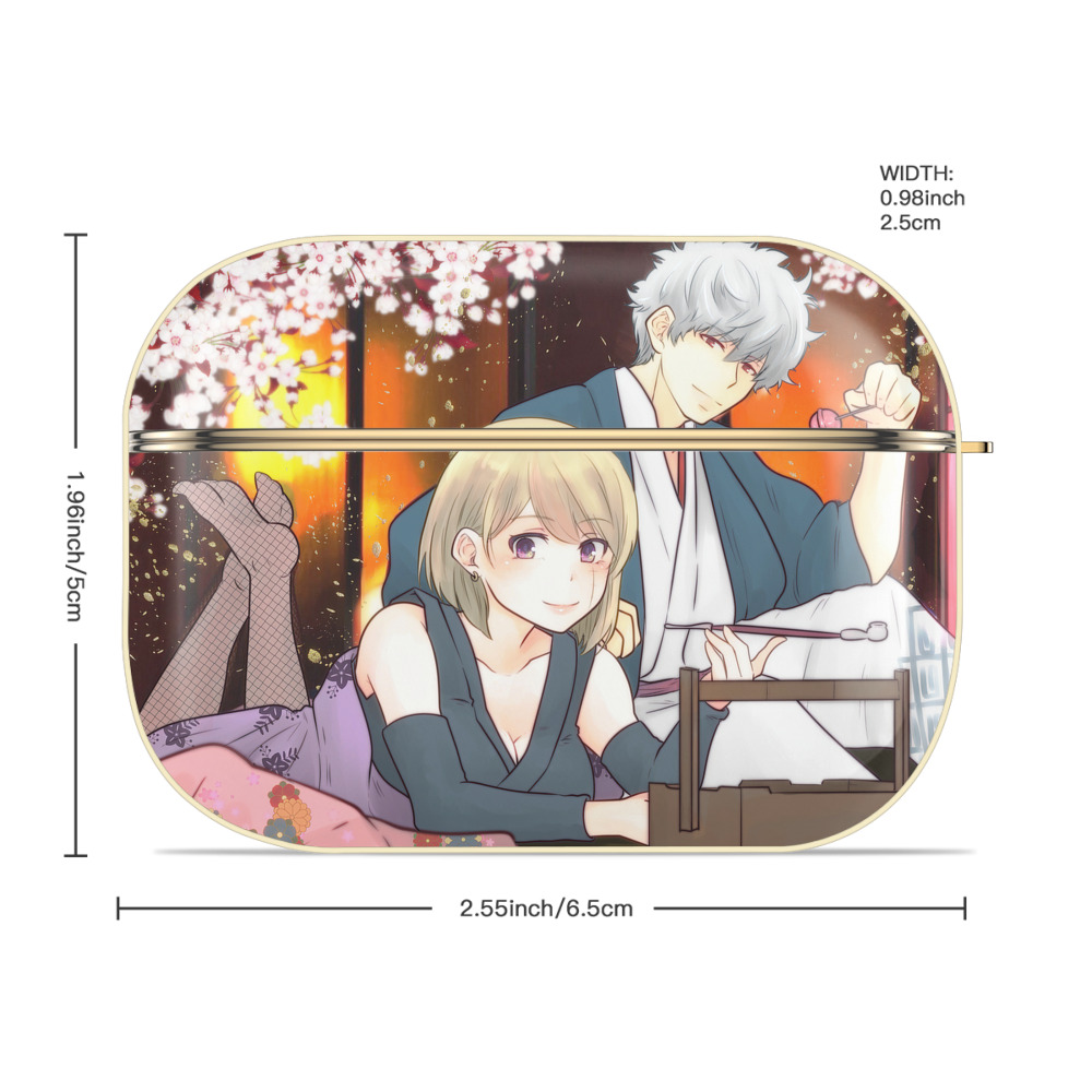 ぎんたま 坂田銀時（さかたぎんとき） 神楽 志村新八（しむら しんぱち） GINTAMA Sakata Gintoki Kagura Shimura Shinpachi 【AirPods Pro用】ハードシェル保護ケース｜耐衝撃・防指紋・カラビナ付き商品仕様