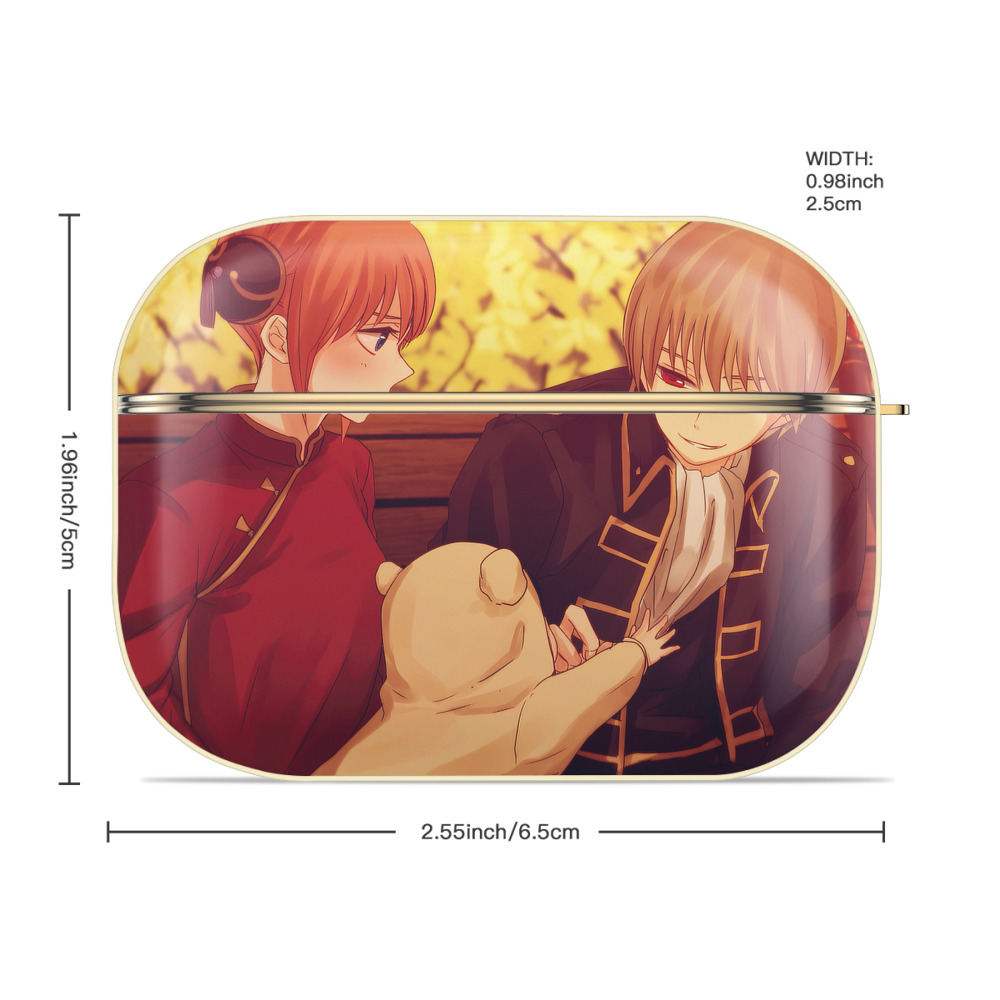 ぎんたま 坂田銀時（さかたぎんとき） 神楽 志村新八（しむら しんぱち） GINTAMA Sakata Gintoki Kagura Shimura Shinpachi 【AirPods Pro用】ハードシェル保護ケース｜耐衝撃・防指紋・カラビナ付き商品仕様