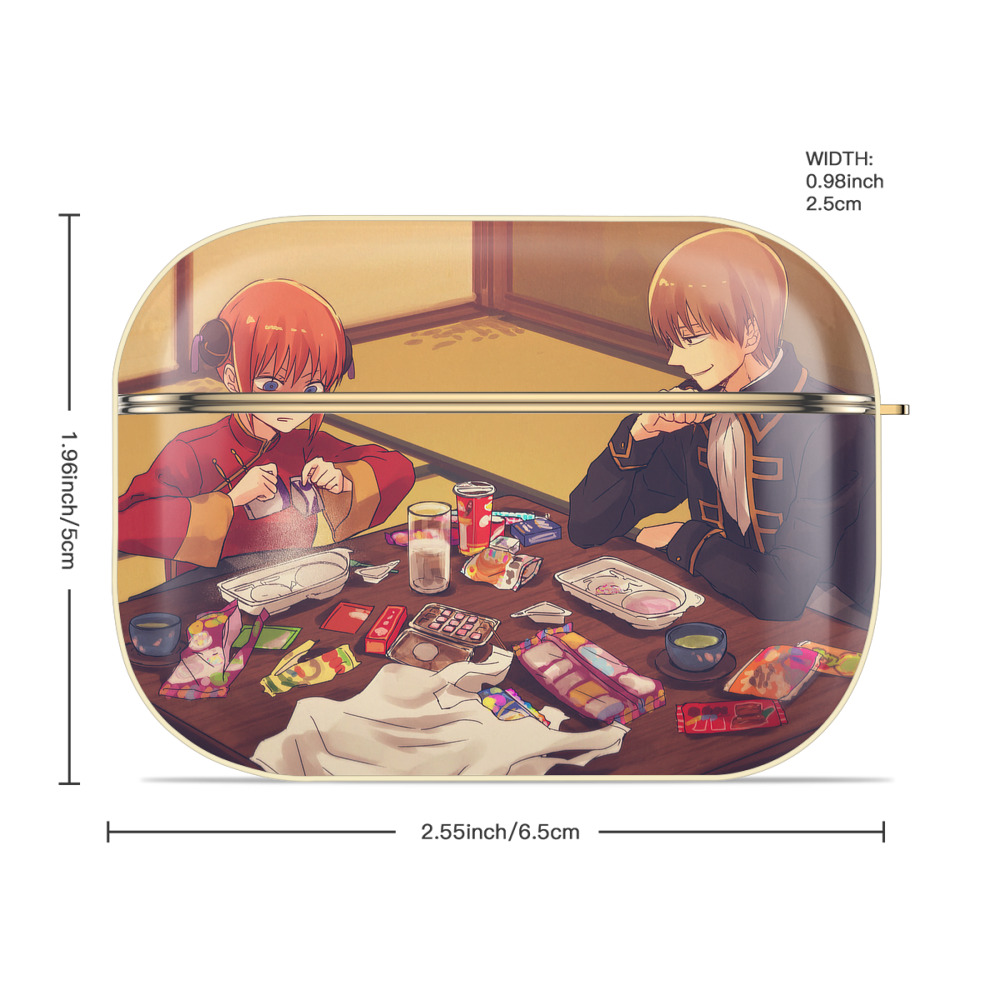 ぎんたま 坂田銀時（さかたぎんとき） 神楽 志村新八（しむら しんぱち） GINTAMA Sakata Gintoki Kagura Shimura Shinpachi 【AirPods Pro用】ハードシェル保護ケース｜耐衝撃・防指紋・カラビナ付き商品仕様