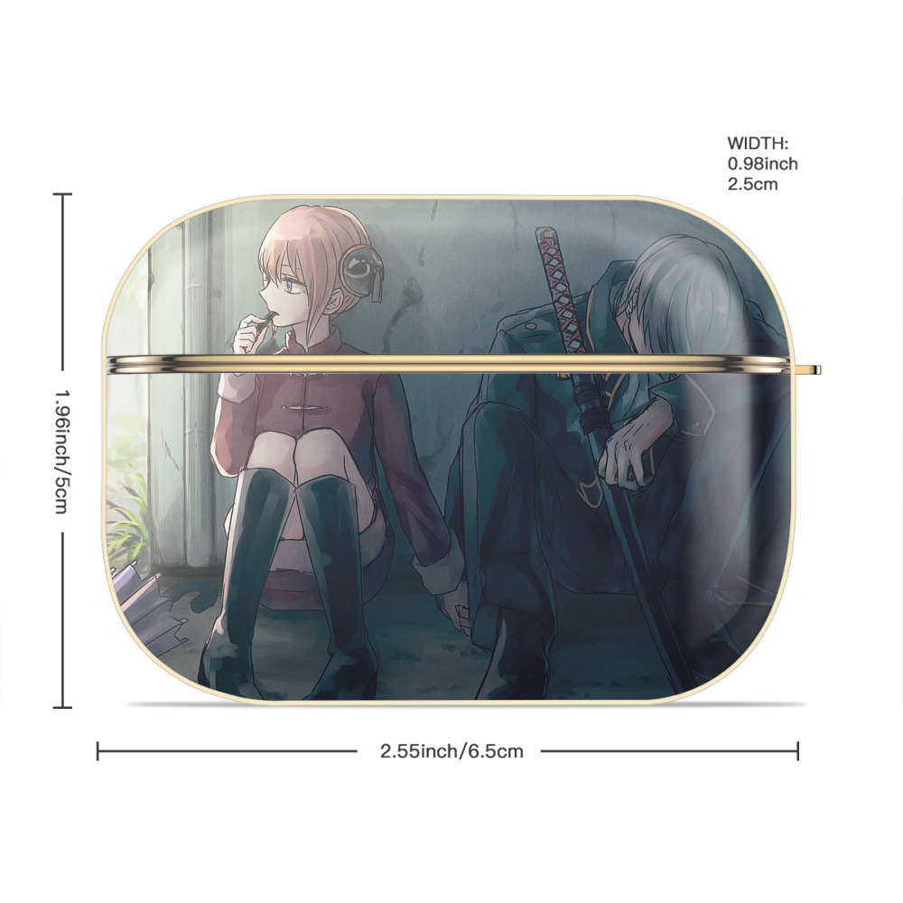 ぎんたま 坂田銀時（さかたぎんとき） 神楽 志村新八（しむら しんぱち） GINTAMA Sakata Gintoki Kagura Shimura Shinpachi 【AirPods Pro用】ハードシェル保護ケース｜耐衝撃・防指紋・カラビナ付き商品仕様