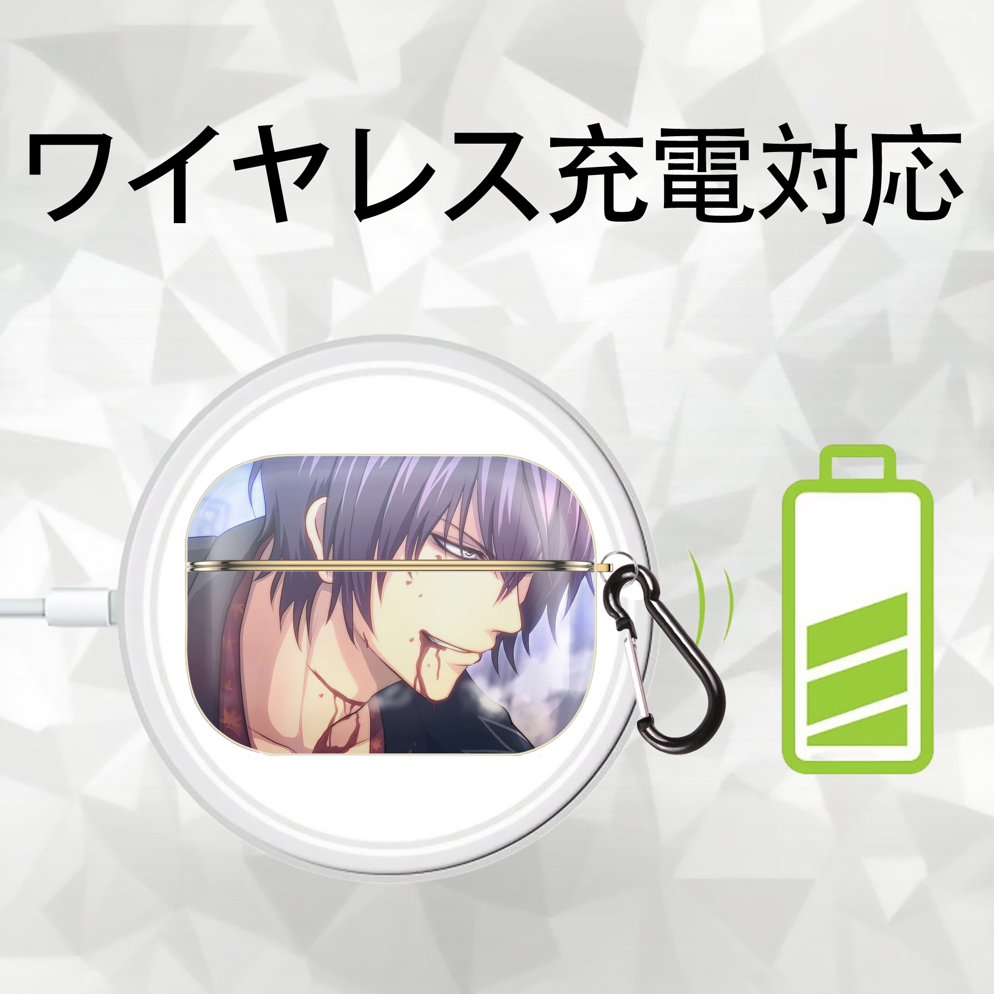 ぎんたま 坂田銀時（さかたぎんとき） 神楽 志村新八（しむら しんぱち） GINTAMA Sakata Gintoki Kagura Shimura Shinpachi 【AirPods Pro用】ハードシェル保護ケース｜耐衝撃・防指紋・カラビナ付き商品仕様