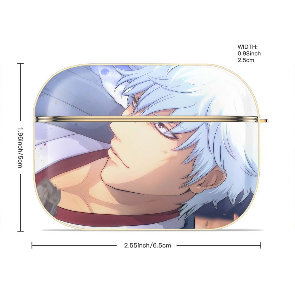 ぎんたま 坂田銀時（さかたぎんとき） 神楽 志村新八（しむら しんぱち） GINTAMA Sakata Gintoki Kagura Shimura Shinpachi 【AirPods Pro用】ハードシェル保護ケース｜耐衝撃・防指紋・カラビナ付き商品仕様
