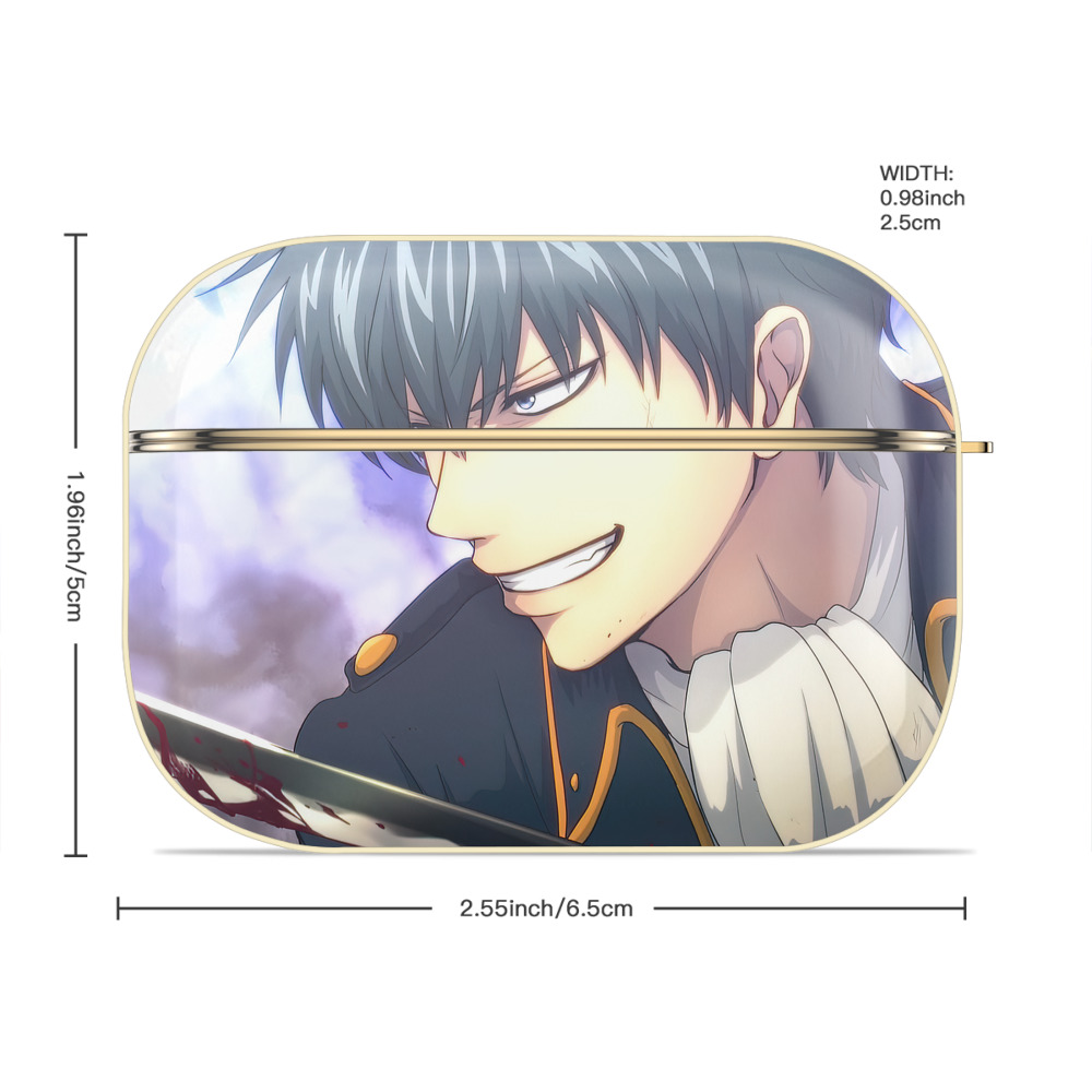 ぎんたま 坂田銀時（さかたぎんとき） 神楽 志村新八（しむら しんぱち） GINTAMA Sakata Gintoki Kagura Shimura Shinpachi 【AirPods Pro用】ハードシェル保護ケース｜耐衝撃・防指紋・カラビナ付き商品仕様