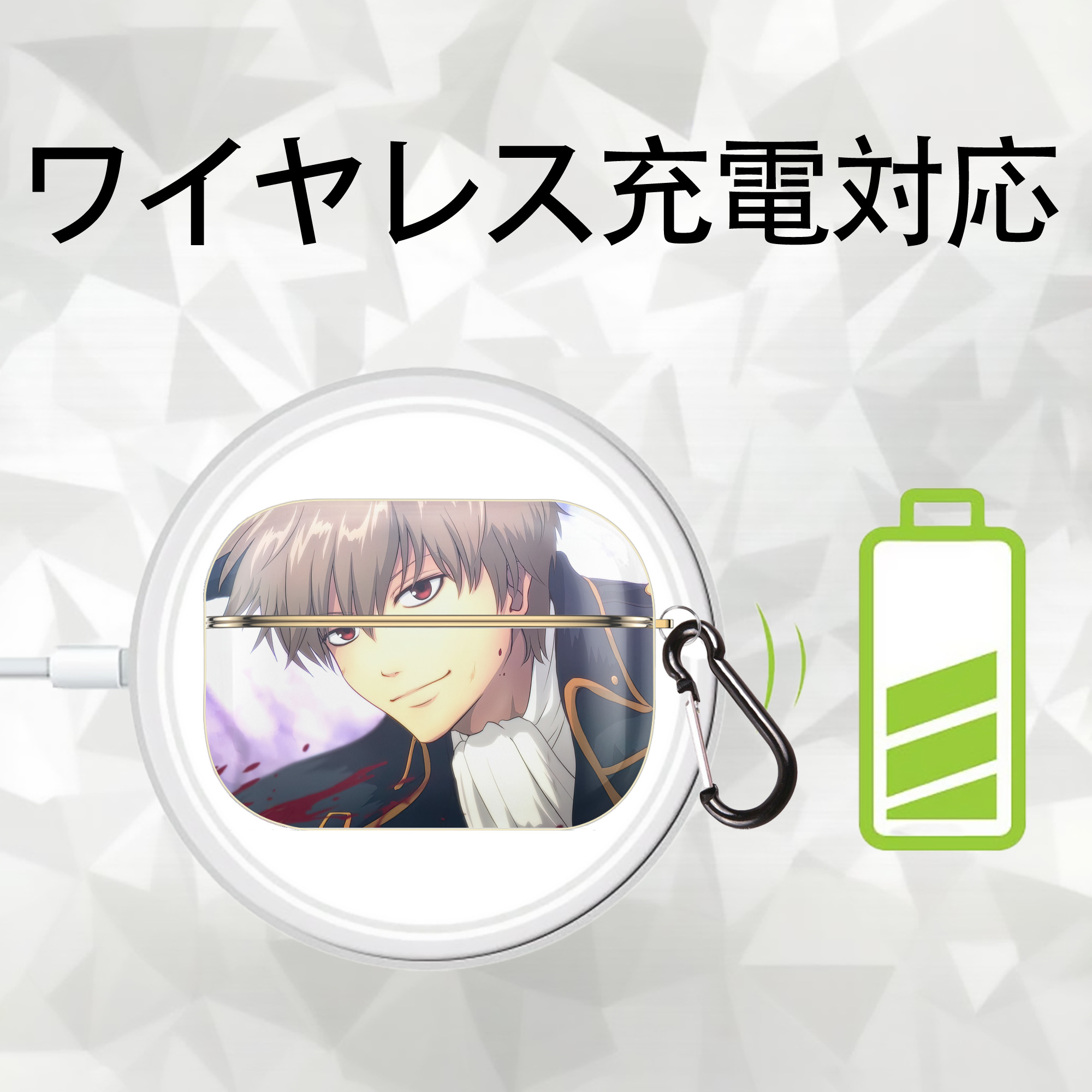 ぎんたま 坂田銀時（さかたぎんとき） 神楽 志村新八（しむら しんぱち） GINTAMA Sakata Gintoki Kagura Shimura Shinpachi 【AirPods Pro用】ハードシェル保護ケース｜耐衝撃・防指紋・カラビナ付き商品仕様