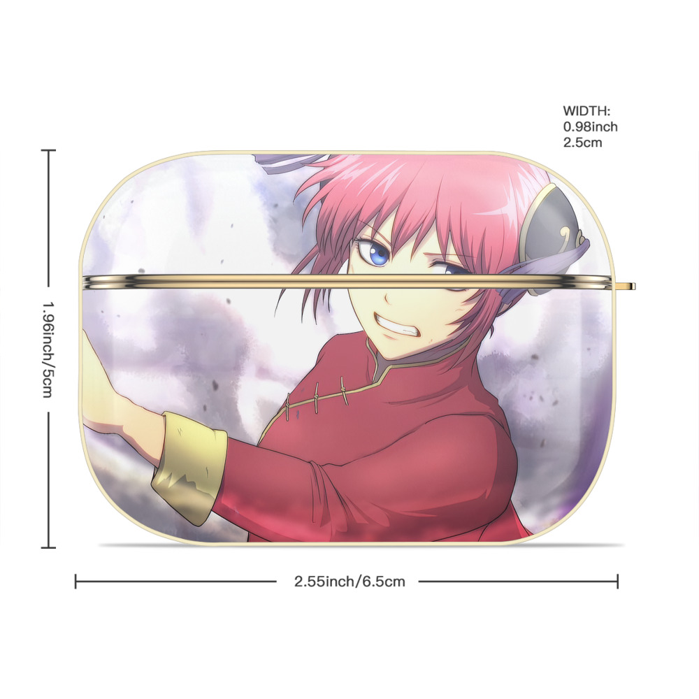 ぎんたま 坂田銀時（さかたぎんとき） 神楽 志村新八（しむら しんぱち） GINTAMA Sakata Gintoki Kagura Shimura Shinpachi 【AirPods Pro用】ハードシェル保護ケース｜耐衝撃・防指紋・カラビナ付き商品仕様