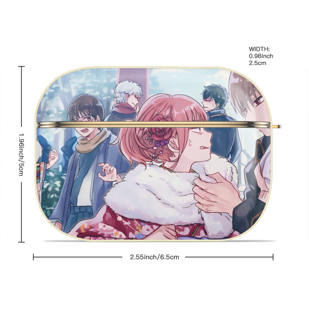 ぎんたま 坂田銀時（さかたぎんとき） 神楽 志村新八（しむら しんぱち） GINTAMA Sakata Gintoki Kagura Shimura Shinpachi 【AirPods Pro用】ハードシェル保護ケース｜耐衝撃・防指紋・カラビナ付き商品仕様