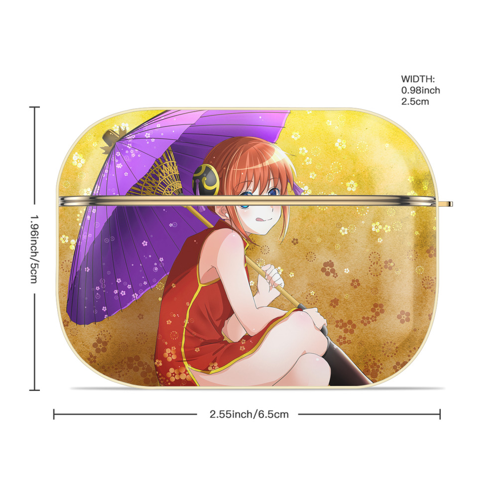 ぎんたま 坂田銀時（さかたぎんとき） 神楽 志村新八（しむら しんぱち） GINTAMA Sakata Gintoki Kagura Shimura Shinpachi 【AirPods Pro用】ハードシェル保護ケース｜耐衝撃・防指紋・カラビナ付き商品仕様