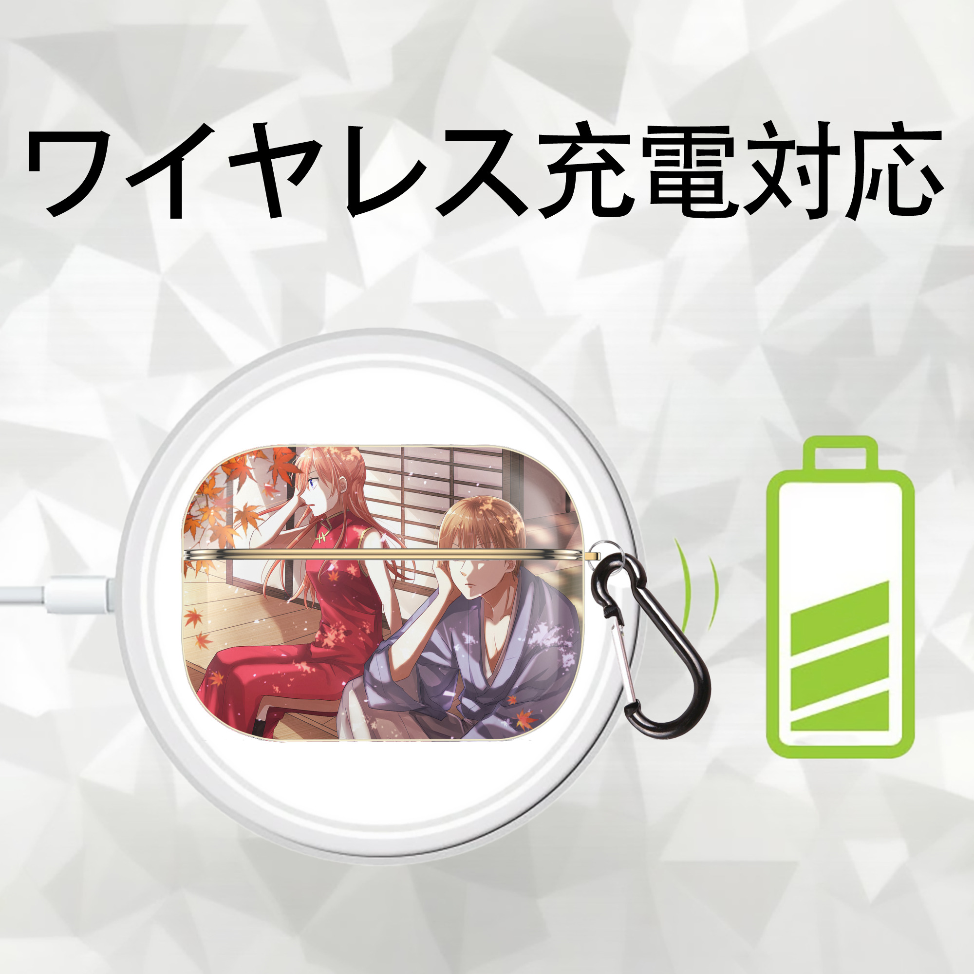 ぎんたま 坂田銀時（さかたぎんとき） 神楽 志村新八（しむら しんぱち） GINTAMA Sakata Gintoki Kagura Shimura Shinpachi 【AirPods Pro用】ハードシェル保護ケース｜耐衝撃・防指紋・カラビナ付き商品仕様