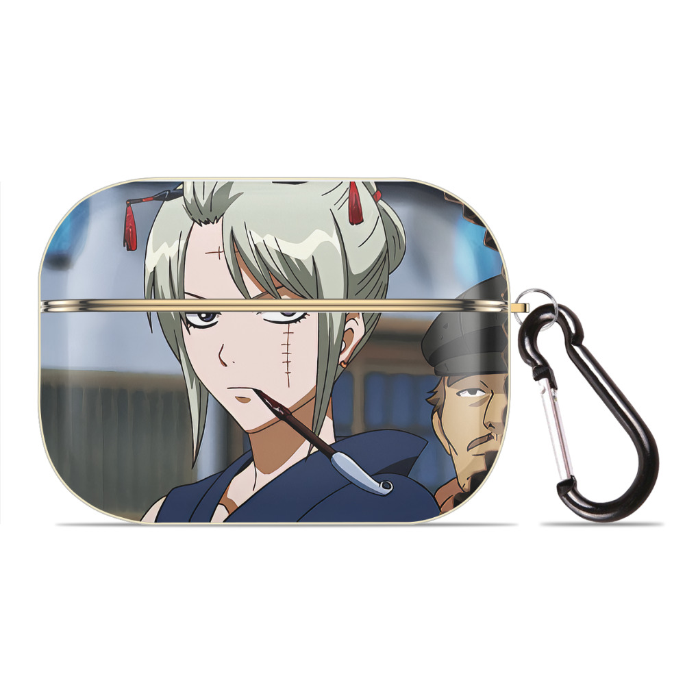 （画像用） ぎんたま 坂田銀時（さかたぎんとき） 神楽 志村新八（しむら しんぱち） GINTAMA Sakata Gintoki Kagura Shimura Shinpachi 【AirPods Pro用】ハードシェル保護ケース｜耐衝撃・防指紋・カラビナ付き商品仕様