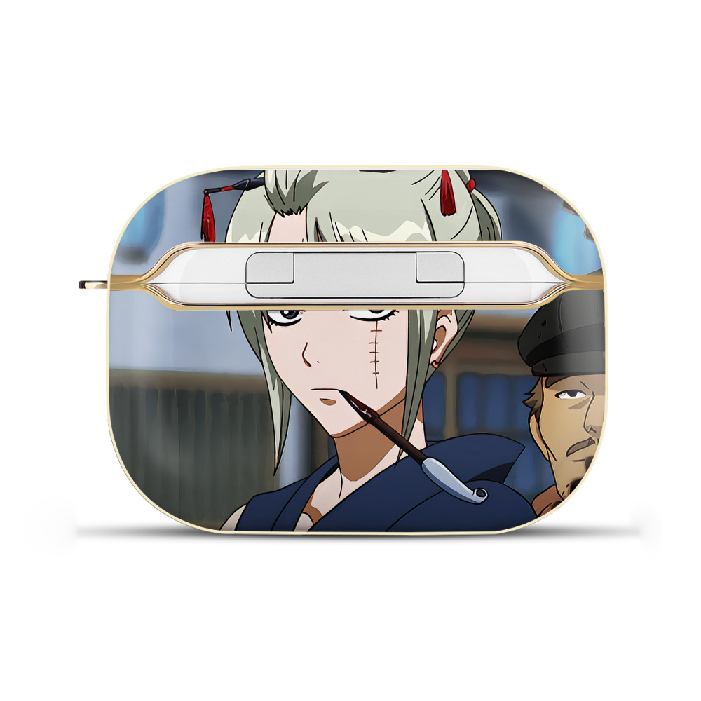 （画像用） ぎんたま 坂田銀時（さかたぎんとき） 神楽 志村新八（しむら しんぱち） GINTAMA Sakata Gintoki Kagura Shimura Shinpachi 【AirPods Pro用】ハードシェル保護ケース｜耐衝撃・防指紋・カラビナ付き商品仕様