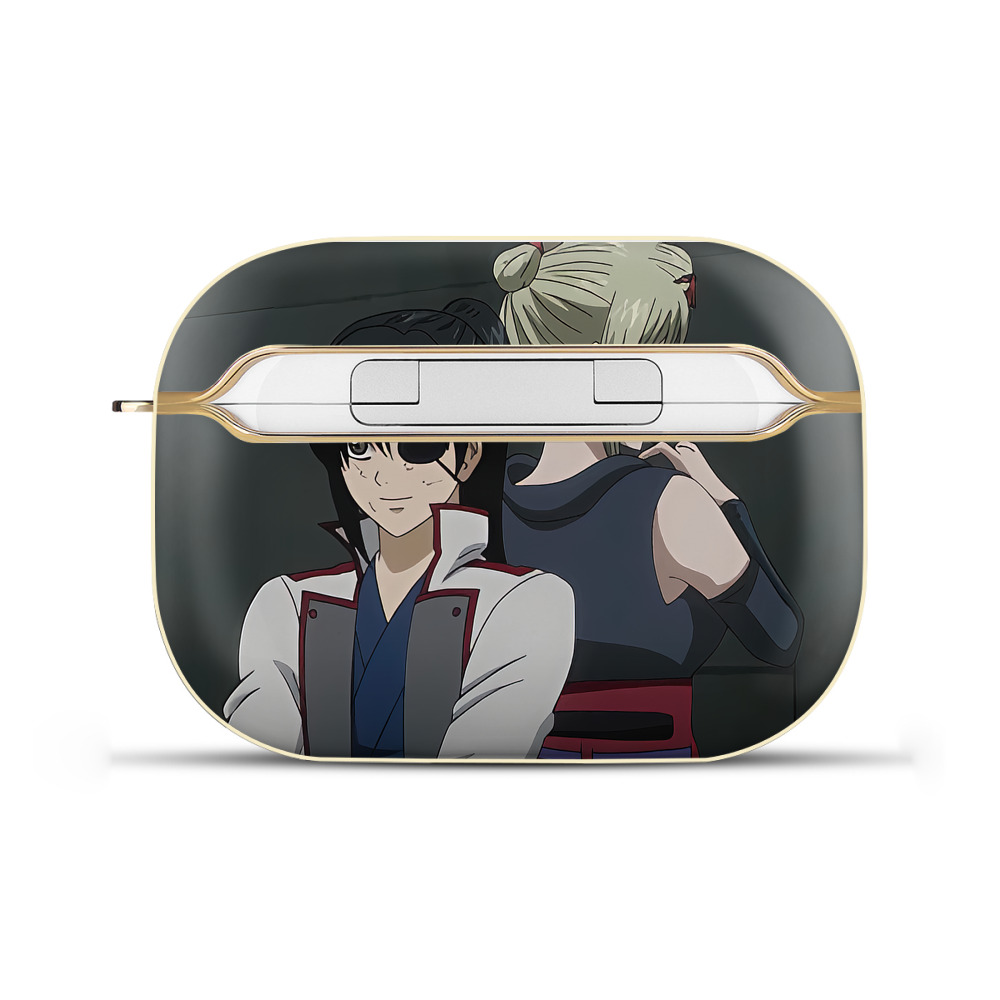 （画像用） ぎんたま 坂田銀時（さかたぎんとき） 神楽 志村新八（しむら しんぱち） GINTAMA Sakata Gintoki Kagura Shimura Shinpachi 【AirPods Pro用】ハードシェル保護ケース｜耐衝撃・防指紋・カラビナ付き商品仕様