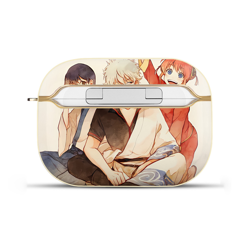 （画像用） ぎんたま 坂田銀時（さかたぎんとき） 神楽 志村新八（しむら しんぱち） GINTAMA Sakata Gintoki Kagura Shimura Shinpachi 【AirPods Pro用】ハードシェル保護ケース｜耐衝撃・防指紋・カラビナ付き商品仕様