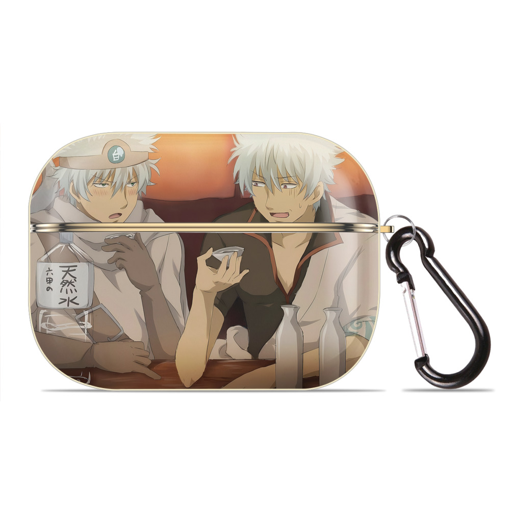 （画像用） ぎんたま 坂田銀時（さかたぎんとき） 神楽 志村新八（しむら しんぱち） GINTAMA Sakata Gintoki Kagura Shimura Shinpachi 【AirPods Pro用】ハードシェル保護ケース｜耐衝撃・防指紋・カラビナ付き商品仕様