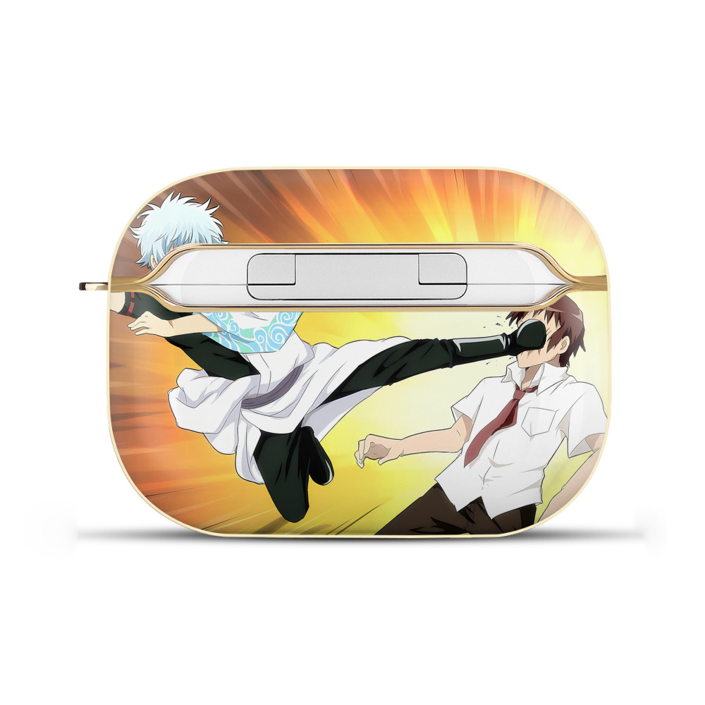 （画像用） ぎんたま 坂田銀時（さかたぎんとき） 神楽 志村新八（しむら しんぱち） GINTAMA Sakata Gintoki Kagura Shimura Shinpachi 【AirPods Pro用】ハードシェル保護ケース｜耐衝撃・防指紋・カラビナ付き商品仕様