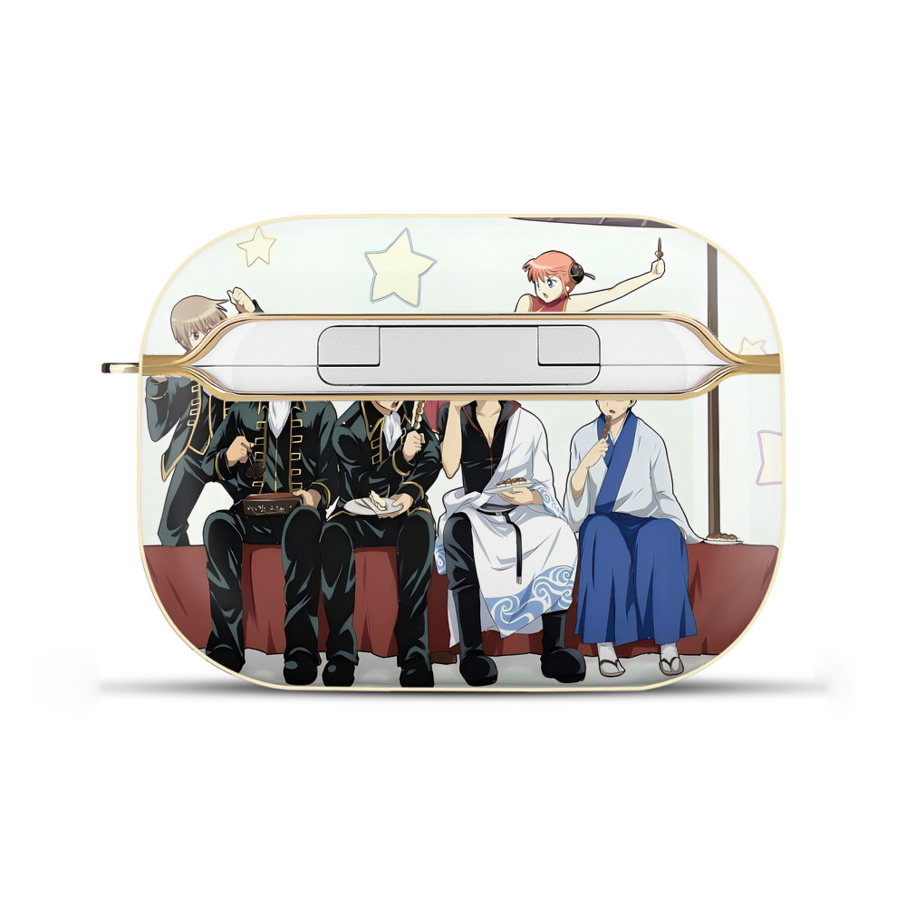 （画像用） ぎんたま 坂田銀時（さかたぎんとき） 神楽 志村新八（しむら しんぱち） GINTAMA Sakata Gintoki Kagura Shimura Shinpachi 【AirPods Pro用】ハードシェル保護ケース｜耐衝撃・防指紋・カラビナ付き商品仕様