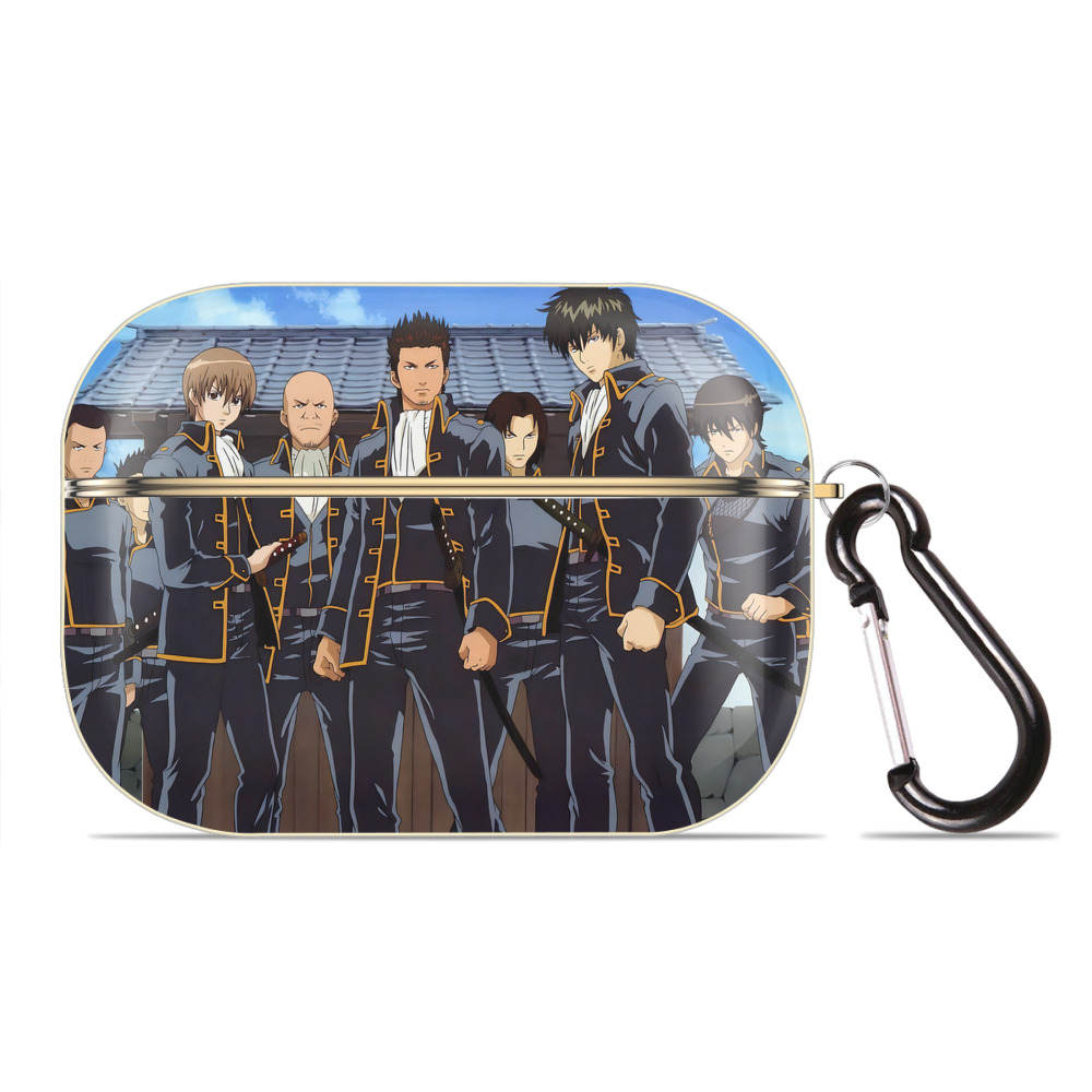 （画像用） ぎんたま 坂田銀時（さかたぎんとき） 神楽 志村新八（しむら しんぱち） GINTAMA Sakata Gintoki Kagura Shimura Shinpachi 【AirPods Pro用】ハードシェル保護ケース｜耐衝撃・防指紋・カラビナ付き商品仕様