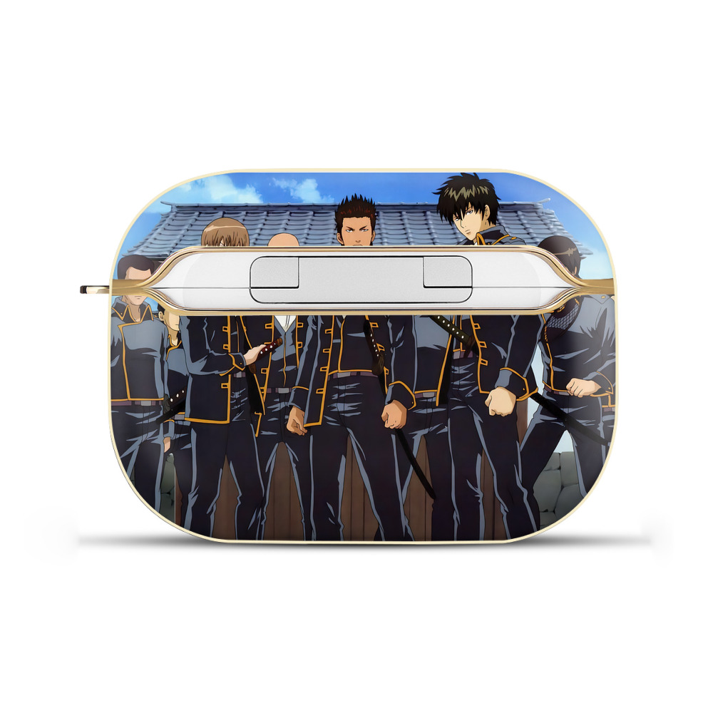 （画像用） ぎんたま 坂田銀時（さかたぎんとき） 神楽 志村新八（しむら しんぱち） GINTAMA Sakata Gintoki Kagura Shimura Shinpachi 【AirPods Pro用】ハードシェル保護ケース｜耐衝撃・防指紋・カラビナ付き商品仕様