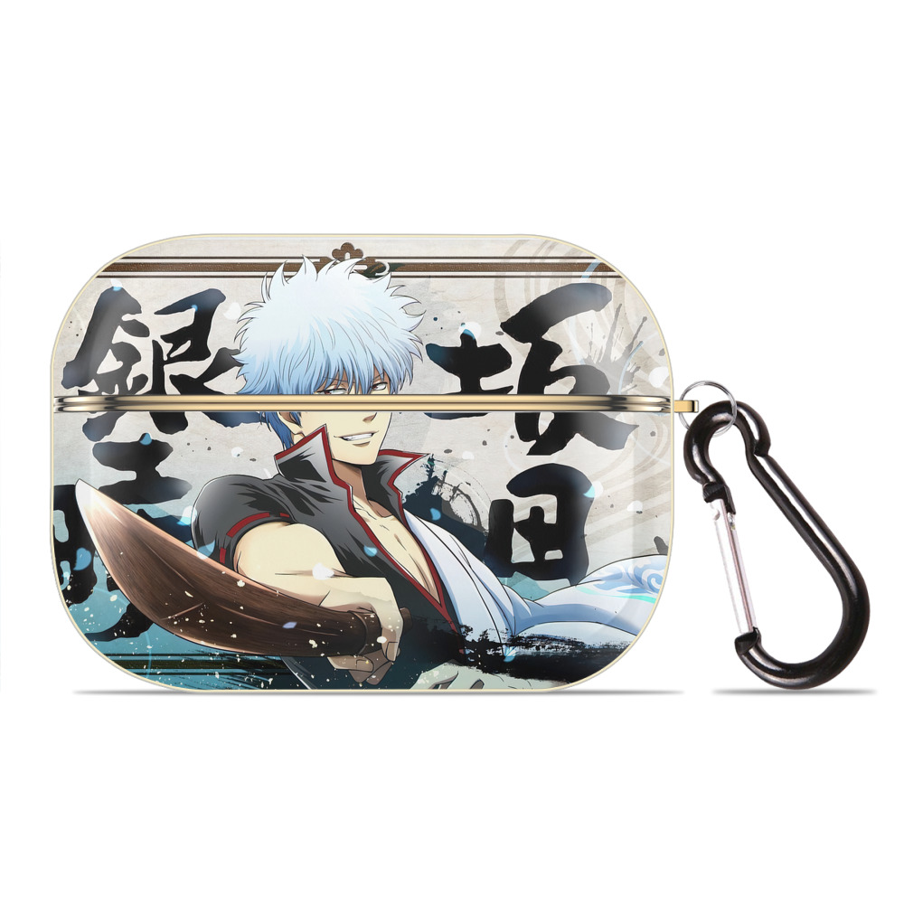 （画像用） ぎんたま 坂田銀時（さかたぎんとき） 神楽 志村新八（しむら しんぱち） GINTAMA Sakata Gintoki Kagura Shimura Shinpachi 【AirPods Pro用】ハードシェル保護ケース｜耐衝撃・防指紋・カラビナ付き商品仕様