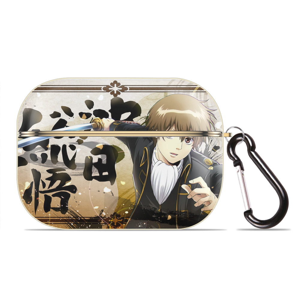 （画像用） ぎんたま 坂田銀時（さかたぎんとき） 神楽 志村新八（しむら しんぱち） GINTAMA Sakata Gintoki Kagura Shimura Shinpachi 【AirPods Pro用】ハードシェル保護ケース｜耐衝撃・防指紋・カラビナ付き商品仕様