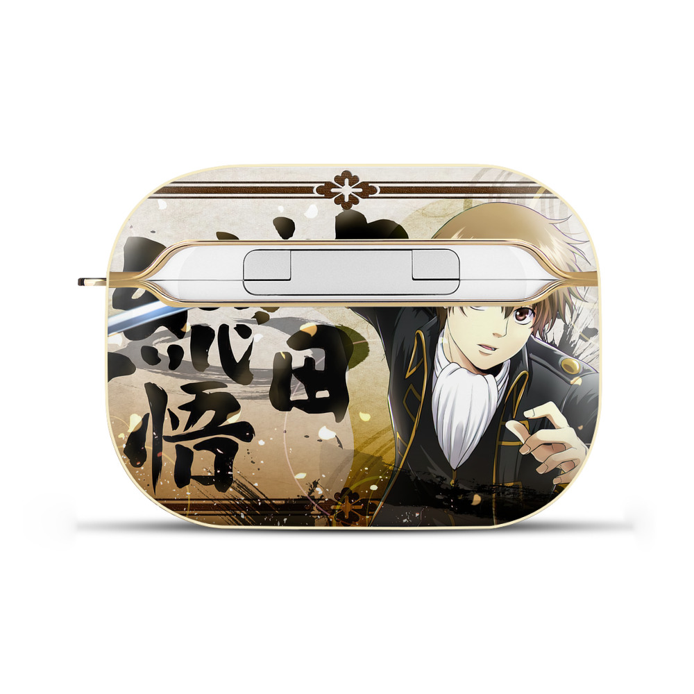 （画像用） ぎんたま 坂田銀時（さかたぎんとき） 神楽 志村新八（しむら しんぱち） GINTAMA Sakata Gintoki Kagura Shimura Shinpachi 【AirPods Pro用】ハードシェル保護ケース｜耐衝撃・防指紋・カラビナ付き商品仕様