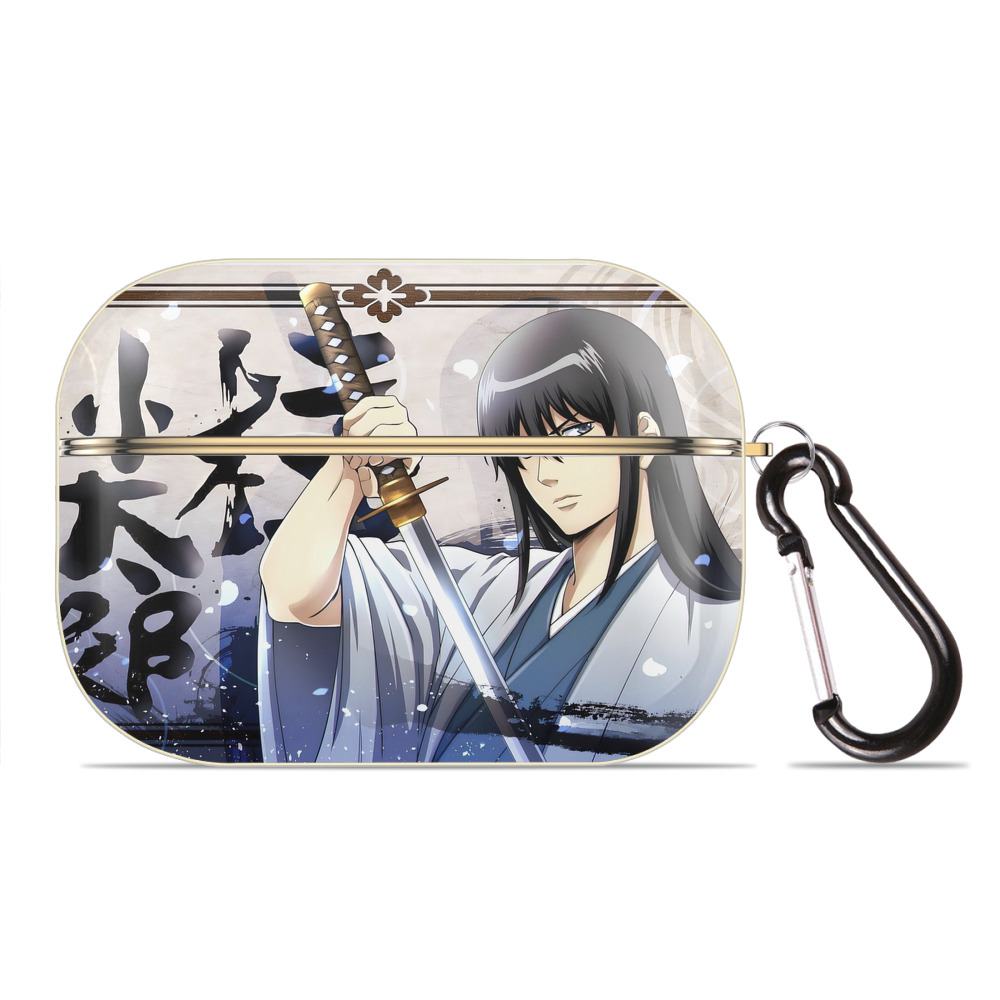 （画像用） ぎんたま 坂田銀時（さかたぎんとき） 神楽 志村新八（しむら しんぱち） GINTAMA Sakata Gintoki Kagura Shimura Shinpachi 【AirPods Pro用】ハードシェル保護ケース｜耐衝撃・防指紋・カラビナ付き商品仕様