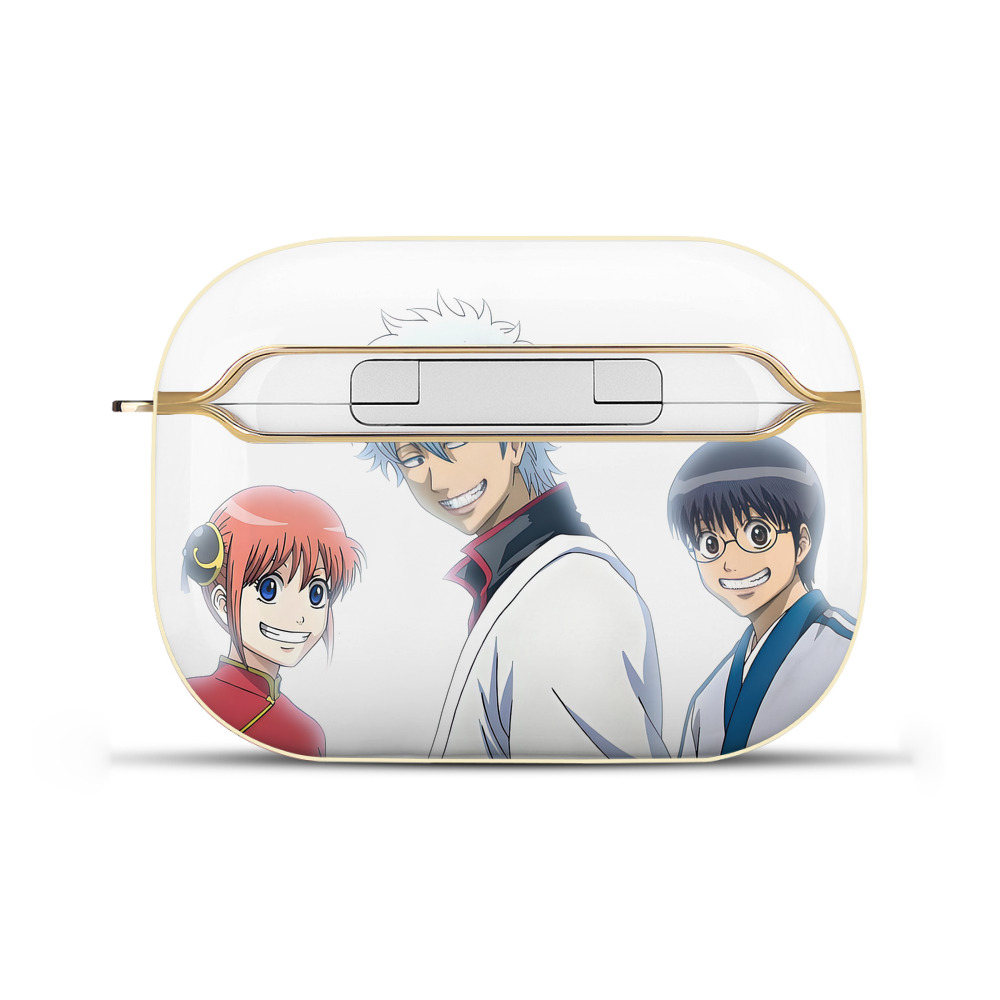（画像用） ぎんたま 坂田銀時（さかたぎんとき） 神楽 志村新八（しむら しんぱち） GINTAMA Sakata Gintoki Kagura Shimura Shinpachi 【AirPods Pro用】ハードシェル保護ケース｜耐衝撃・防指紋・カラビナ付き商品仕様