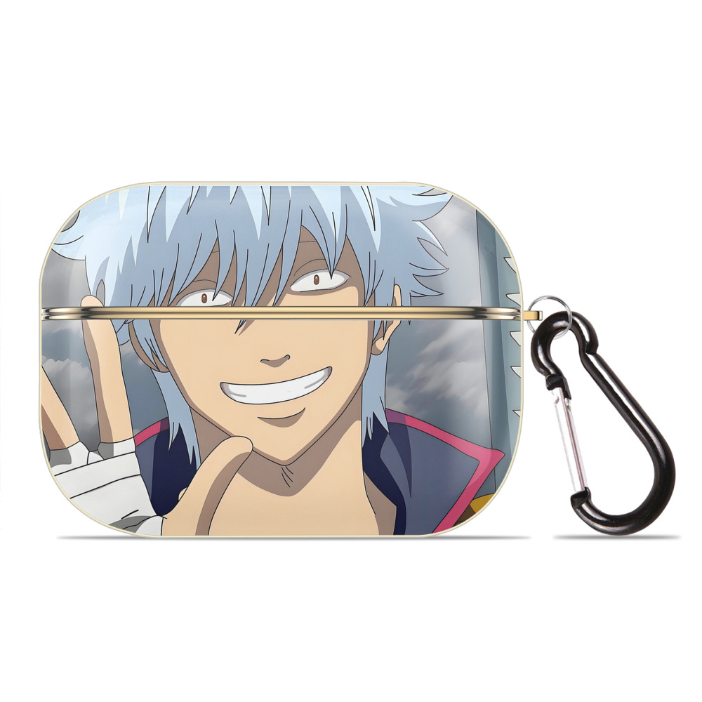 （画像用） ぎんたま 坂田銀時（さかたぎんとき） 神楽 志村新八（しむら しんぱち） GINTAMA Sakata Gintoki Kagura Shimura Shinpachi 【AirPods Pro用】ハードシェル保護ケース｜耐衝撃・防指紋・カラビナ付き商品仕様