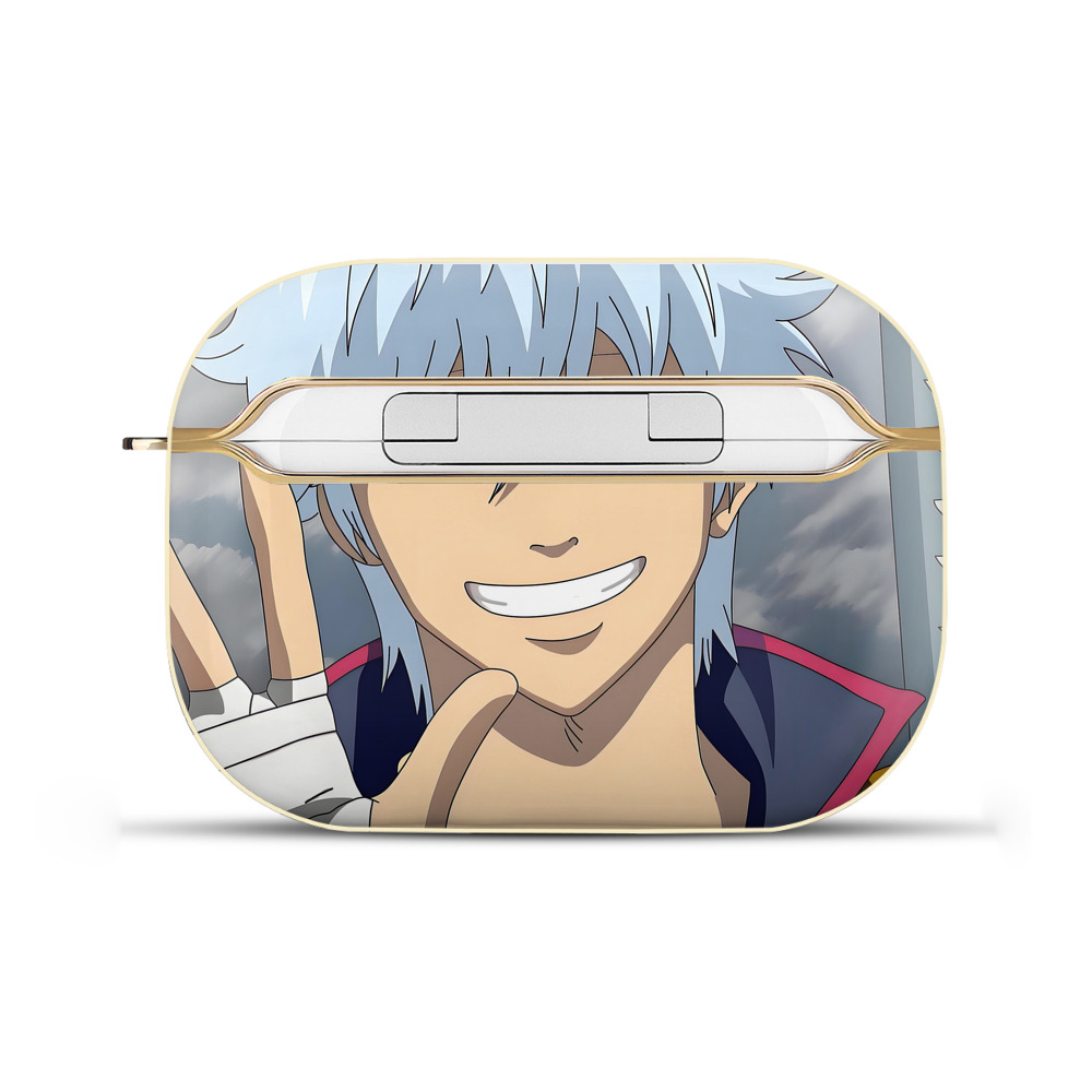 （画像用） ぎんたま 坂田銀時（さかたぎんとき） 神楽 志村新八（しむら しんぱち） GINTAMA Sakata Gintoki Kagura Shimura Shinpachi 【AirPods Pro用】ハードシェル保護ケース｜耐衝撃・防指紋・カラビナ付き商品仕様