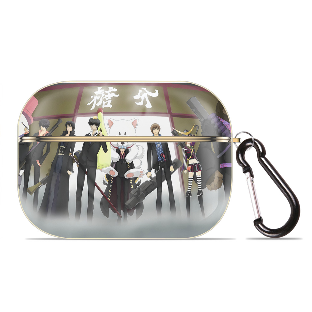 （画像用） ぎんたま 坂田銀時（さかたぎんとき） 神楽 志村新八（しむら しんぱち） GINTAMA Sakata Gintoki Kagura Shimura Shinpachi 【AirPods Pro用】ハードシェル保護ケース｜耐衝撃・防指紋・カラビナ付き商品仕様