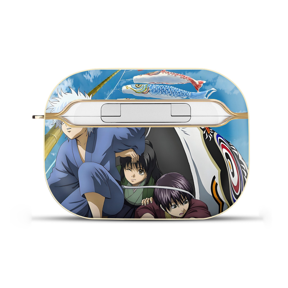 （画像用） ぎんたま 坂田銀時（さかたぎんとき） 神楽 志村新八（しむら しんぱち） GINTAMA Sakata Gintoki Kagura Shimura Shinpachi 【AirPods Pro用】ハードシェル保護ケース｜耐衝撃・防指紋・カラビナ付き商品仕様