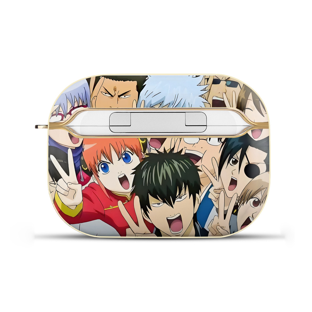 （画像用） ぎんたま 坂田銀時（さかたぎんとき） 神楽 志村新八（しむら しんぱち） GINTAMA Sakata Gintoki Kagura Shimura Shinpachi 【AirPods Pro用】ハードシェル保護ケース｜耐衝撃・防指紋・カラビナ付き商品仕様