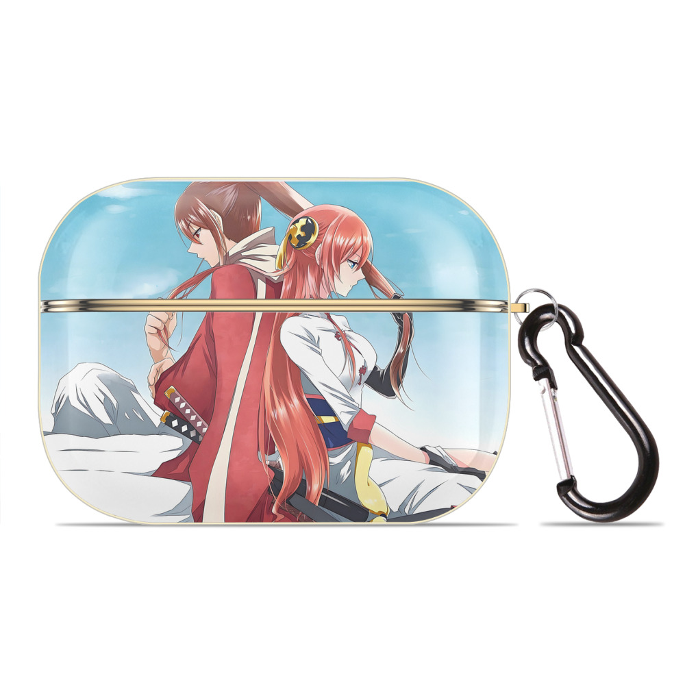（画像用） ぎんたま 坂田銀時（さかたぎんとき） 神楽 志村新八（しむら しんぱち） GINTAMA Sakata Gintoki Kagura Shimura Shinpachi 【AirPods Pro用】ハードシェル保護ケース｜耐衝撃・防指紋・カラビナ付き商品仕様