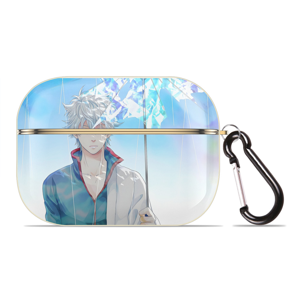 （画像用） ぎんたま 坂田銀時（さかたぎんとき） 神楽 志村新八（しむら しんぱち） GINTAMA Sakata Gintoki Kagura Shimura Shinpachi 【AirPods Pro用】ハードシェル保護ケース｜耐衝撃・防指紋・カラビナ付き商品仕様