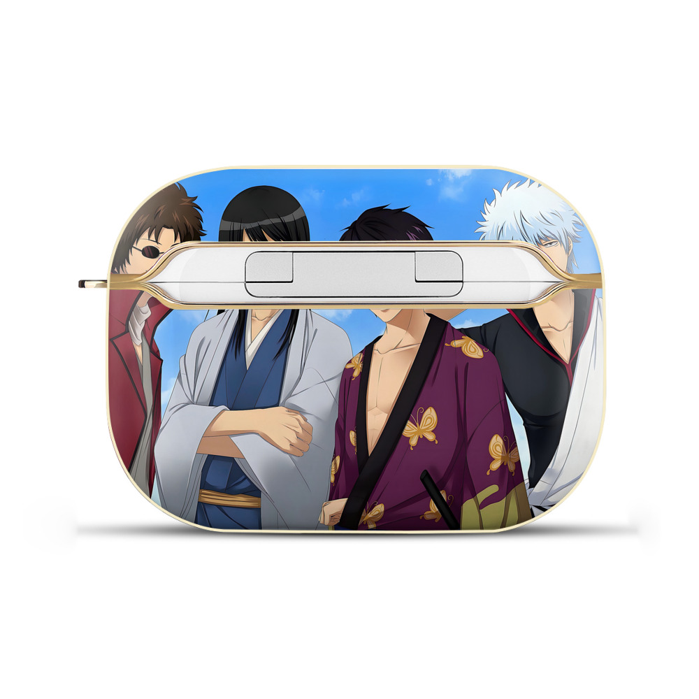 （画像用） ぎんたま 坂田銀時（さかたぎんとき） 神楽 志村新八（しむら しんぱち） GINTAMA Sakata Gintoki Kagura Shimura Shinpachi 【AirPods Pro用】ハードシェル保護ケース｜耐衝撃・防指紋・カラビナ付き商品仕様