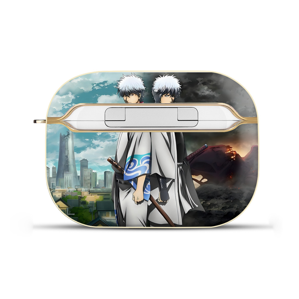 （画像用） ぎんたま 坂田銀時（さかたぎんとき） 神楽 志村新八（しむら しんぱち） GINTAMA Sakata Gintoki Kagura Shimura Shinpachi 【AirPods Pro用】ハードシェル保護ケース｜耐衝撃・防指紋・カラビナ付き商品仕様