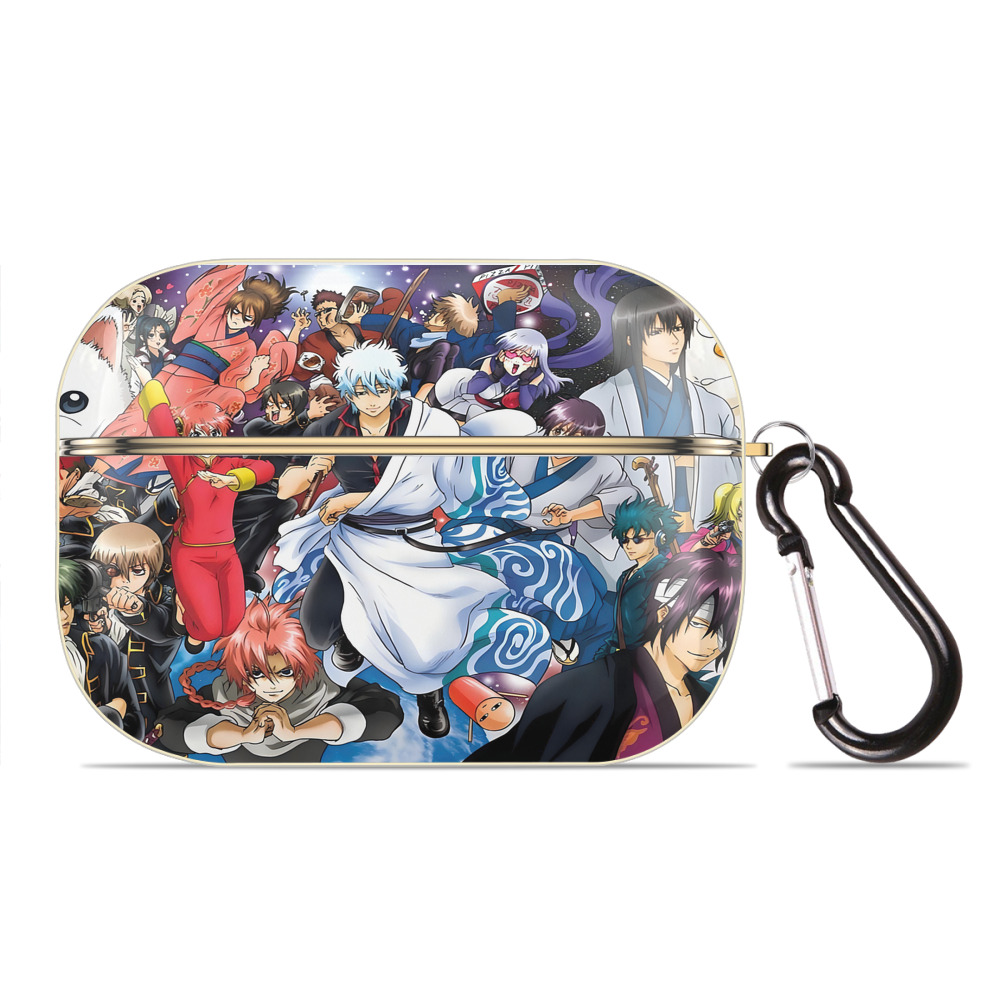 （画像用） ぎんたま 坂田銀時（さかたぎんとき） 神楽 志村新八（しむら しんぱち） GINTAMA Sakata Gintoki Kagura Shimura Shinpachi 【AirPods Pro用】ハードシェル保護ケース｜耐衝撃・防指紋・カラビナ付き商品仕様