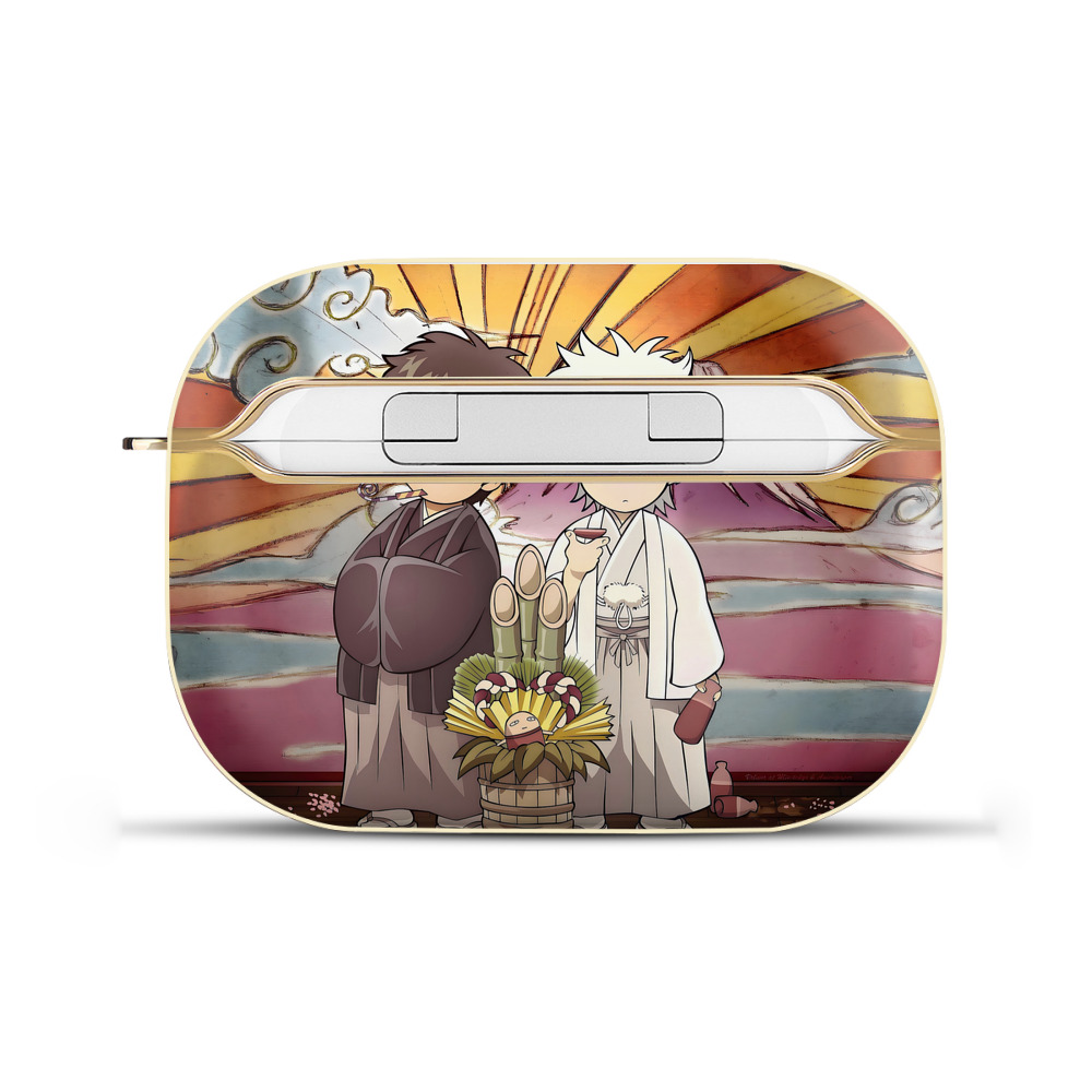 （画像用） ぎんたま 坂田銀時（さかたぎんとき） 神楽 志村新八（しむら しんぱち） GINTAMA Sakata Gintoki Kagura Shimura Shinpachi 【AirPods Pro用】ハードシェル保護ケース｜耐衝撃・防指紋・カラビナ付き商品仕様
