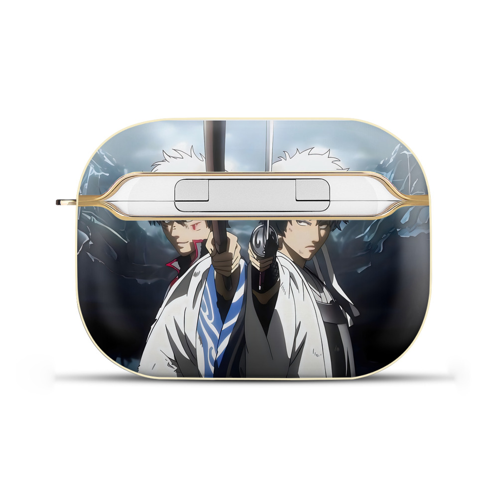 （画像用） ぎんたま 坂田銀時（さかたぎんとき） 神楽 志村新八（しむら しんぱち） GINTAMA Sakata Gintoki Kagura Shimura Shinpachi 【AirPods Pro用】ハードシェル保護ケース｜耐衝撃・防指紋・カラビナ付き商品仕様