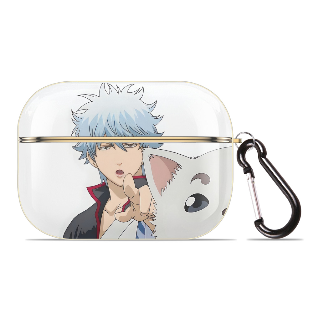 （画像用） ぎんたま 坂田銀時（さかたぎんとき） 神楽 志村新八（しむら しんぱち） GINTAMA Sakata Gintoki Kagura Shimura Shinpachi 【AirPods Pro用】ハードシェル保護ケース｜耐衝撃・防指紋・カラビナ付き商品仕様