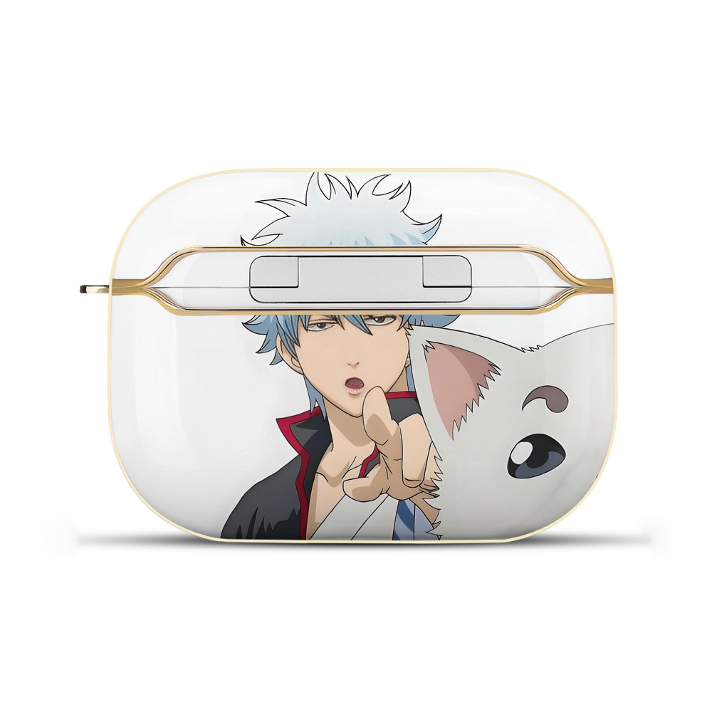 （画像用） ぎんたま 坂田銀時（さかたぎんとき） 神楽 志村新八（しむら しんぱち） GINTAMA Sakata Gintoki Kagura Shimura Shinpachi 【AirPods Pro用】ハードシェル保護ケース｜耐衝撃・防指紋・カラビナ付き商品仕様
