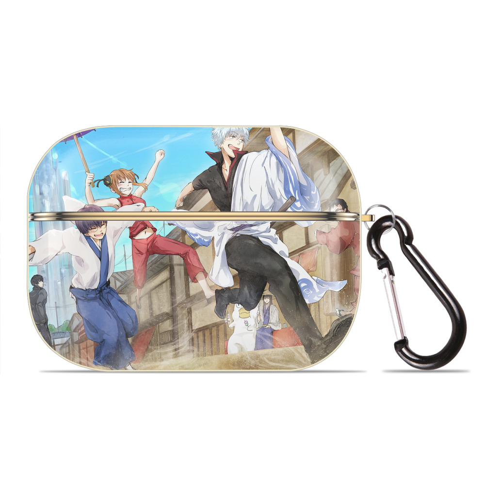（画像用） ぎんたま 坂田銀時（さかたぎんとき） 神楽 志村新八（しむら しんぱち） GINTAMA Sakata Gintoki Kagura Shimura Shinpachi 【AirPods Pro用】ハードシェル保護ケース｜耐衝撃・防指紋・カラビナ付き商品仕様