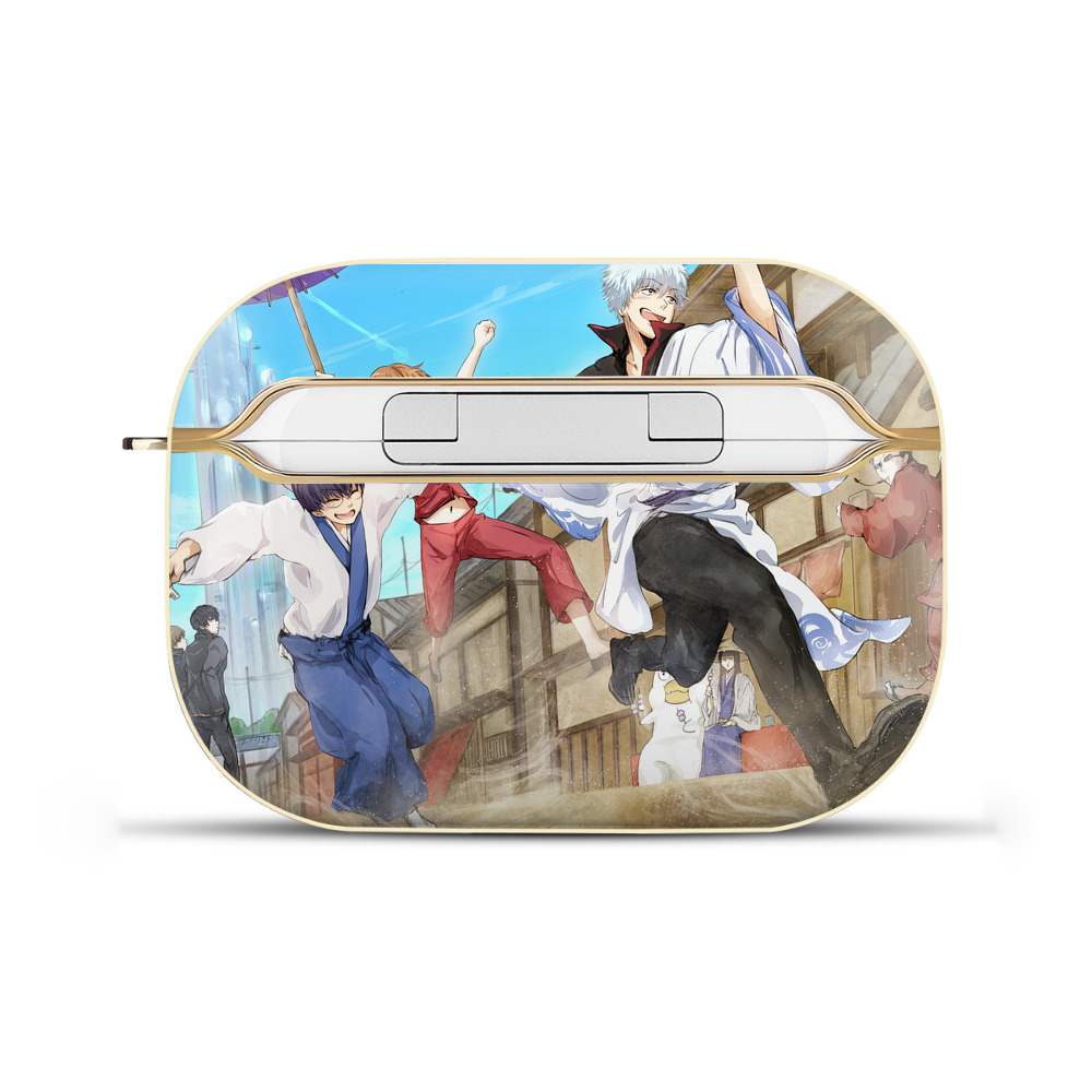 （画像用） ぎんたま 坂田銀時（さかたぎんとき） 神楽 志村新八（しむら しんぱち） GINTAMA Sakata Gintoki Kagura Shimura Shinpachi 【AirPods Pro用】ハードシェル保護ケース｜耐衝撃・防指紋・カラビナ付き商品仕様