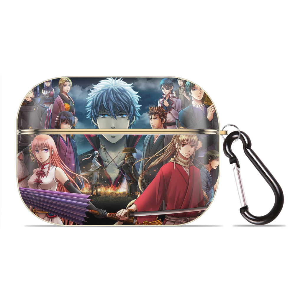 （画像用） ぎんたま 坂田銀時（さかたぎんとき） 神楽 志村新八（しむら しんぱち） GINTAMA Sakata Gintoki Kagura Shimura Shinpachi 【AirPods Pro用】ハードシェル保護ケース｜耐衝撃・防指紋・カラビナ付き商品仕様