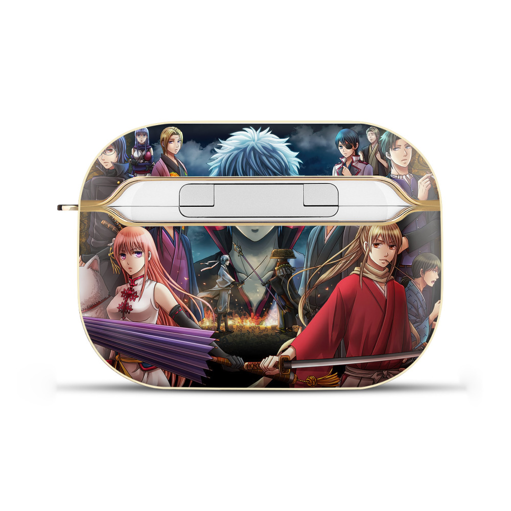 （画像用） ぎんたま 坂田銀時（さかたぎんとき） 神楽 志村新八（しむら しんぱち） GINTAMA Sakata Gintoki Kagura Shimura Shinpachi 【AirPods Pro用】ハードシェル保護ケース｜耐衝撃・防指紋・カラビナ付き商品仕様