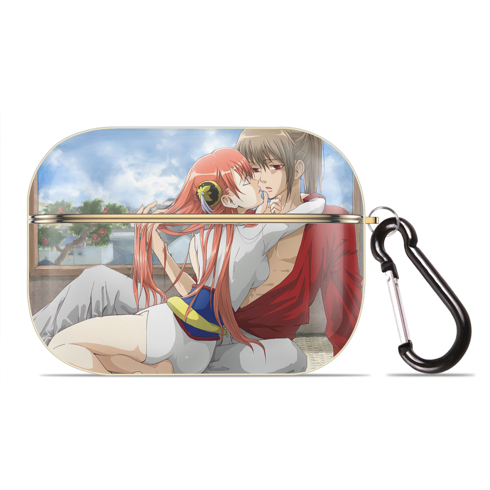 （画像用） ぎんたま 坂田銀時（さかたぎんとき） 神楽 志村新八（しむら しんぱち） GINTAMA Sakata Gintoki Kagura Shimura Shinpachi 【AirPods Pro用】ハードシェル保護ケース｜耐衝撃・防指紋・カラビナ付き商品仕様