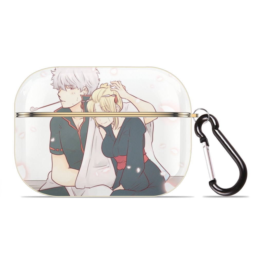 （画像用） ぎんたま 坂田銀時（さかたぎんとき） 神楽 志村新八（しむら しんぱち） GINTAMA Sakata Gintoki Kagura Shimura Shinpachi 【AirPods Pro用】ハードシェル保護ケース｜耐衝撃・防指紋・カラビナ付き商品仕様