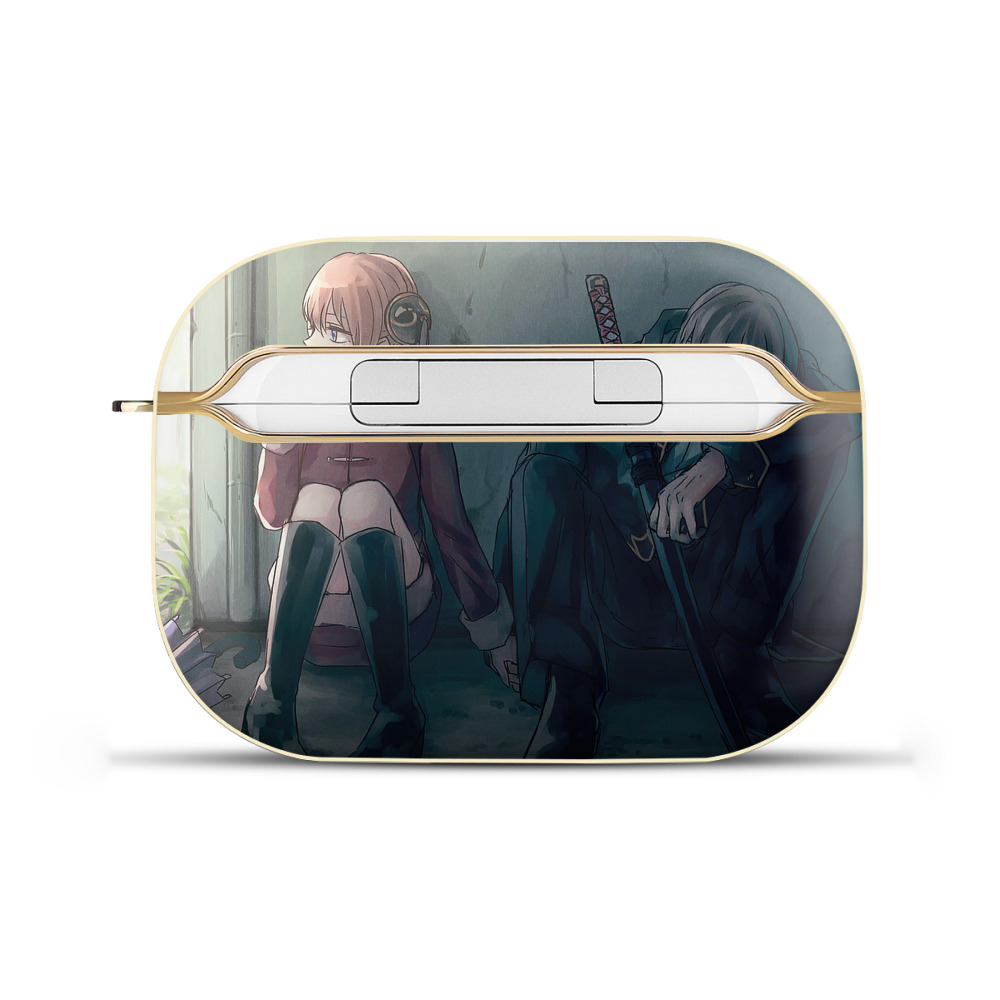 （画像用） ぎんたま 坂田銀時（さかたぎんとき） 神楽 志村新八（しむら しんぱち） GINTAMA Sakata Gintoki Kagura Shimura Shinpachi 【AirPods Pro用】ハードシェル保護ケース｜耐衝撃・防指紋・カラビナ付き商品仕様