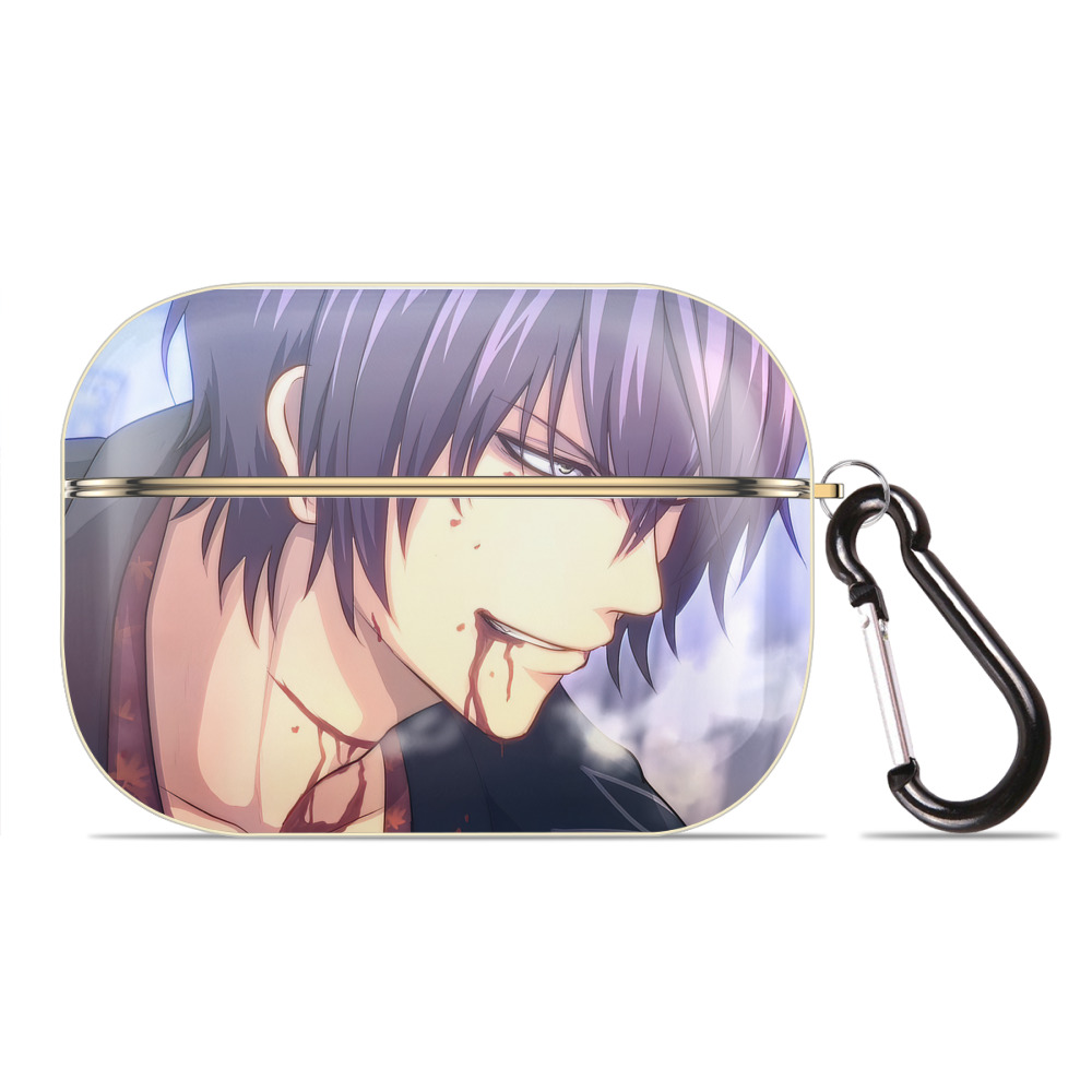 （画像用） ぎんたま 坂田銀時（さかたぎんとき） 神楽 志村新八（しむら しんぱち） GINTAMA Sakata Gintoki Kagura Shimura Shinpachi 【AirPods Pro用】ハードシェル保護ケース｜耐衝撃・防指紋・カラビナ付き商品仕様