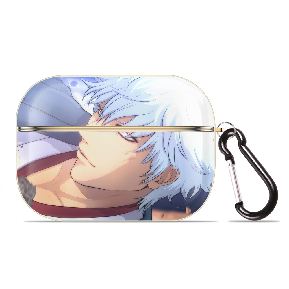 （画像用） ぎんたま 坂田銀時（さかたぎんとき） 神楽 志村新八（しむら しんぱち） GINTAMA Sakata Gintoki Kagura Shimura Shinpachi 【AirPods Pro用】ハードシェル保護ケース｜耐衝撃・防指紋・カラビナ付き商品仕様