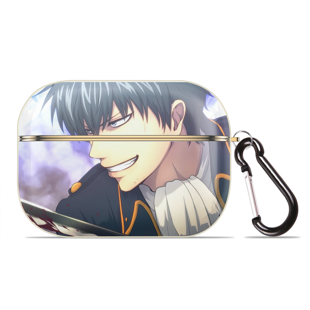 （画像用） ぎんたま 坂田銀時（さかたぎんとき） 神楽 志村新八（しむら しんぱち） GINTAMA Sakata Gintoki Kagura Shimura Shinpachi 【AirPods Pro用】ハードシェル保護ケース｜耐衝撃・防指紋・カラビナ付き商品仕様